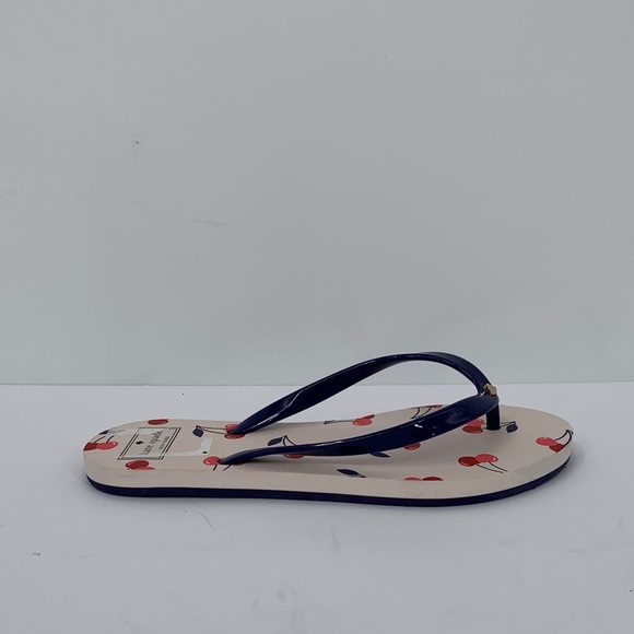 Kate Spade Feldon flipflop sandal slide thong flat shoe cherry navy blue new 8 - Picture 1 of 5